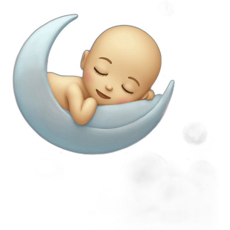 baby sleeps on moon emoji