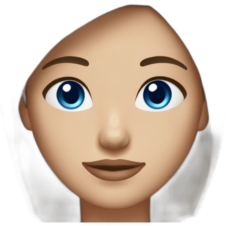 brunette with blue eyes and a bob haircut emoji