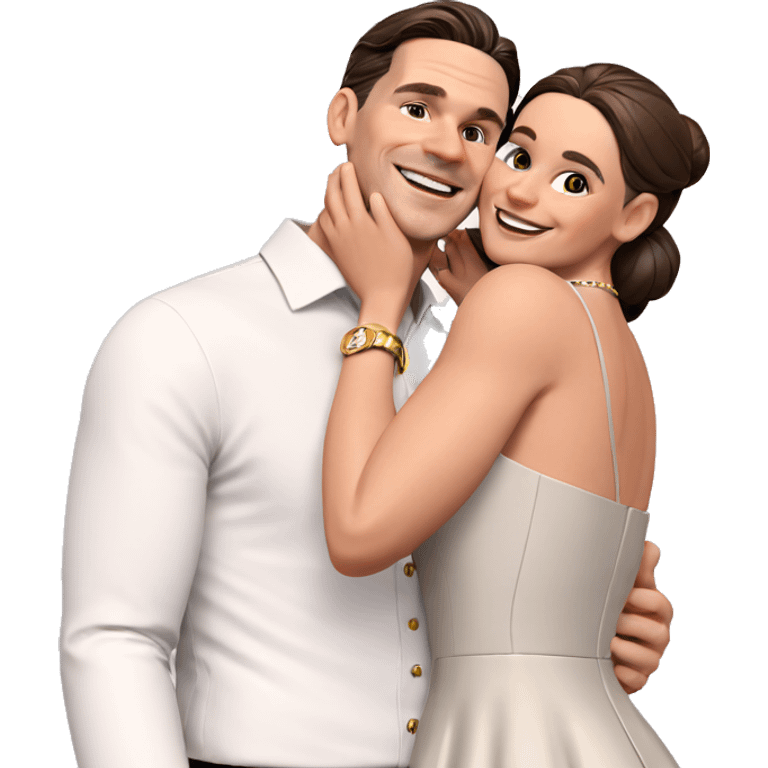 smiling couple in elegant attire emoji