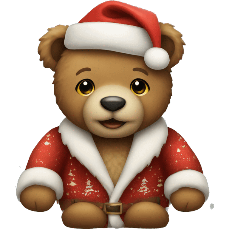 Teddy bear wearing Christmas clothes  emoji