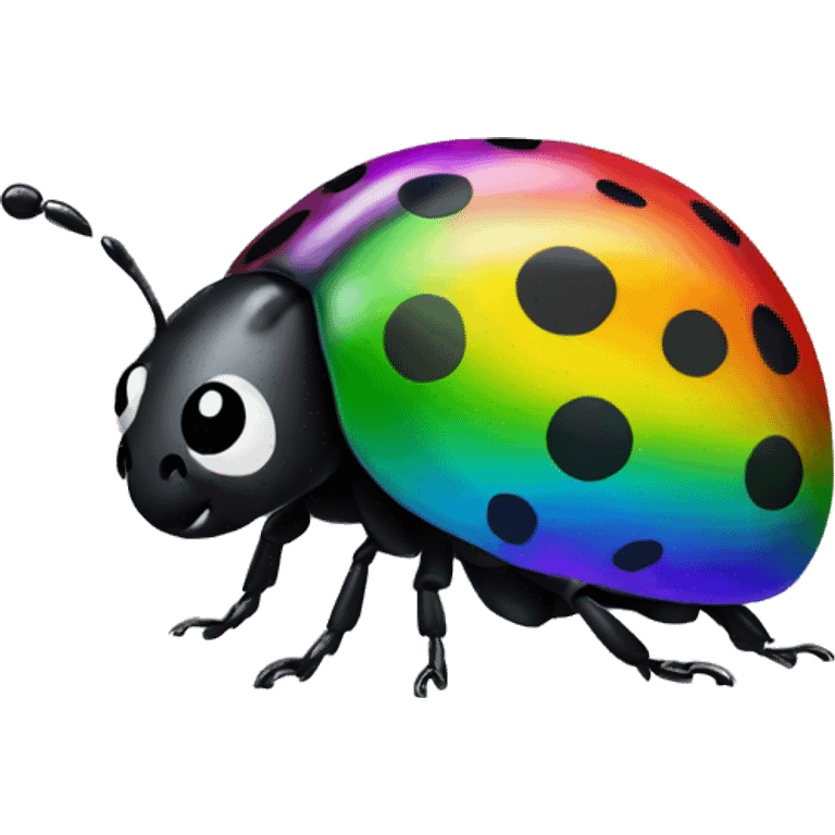 Rainbow ladybug with black dots emoji