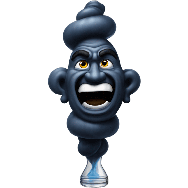 Dark cloud of despair that is a genie coming from a bottle stopped by Solomon  emoji