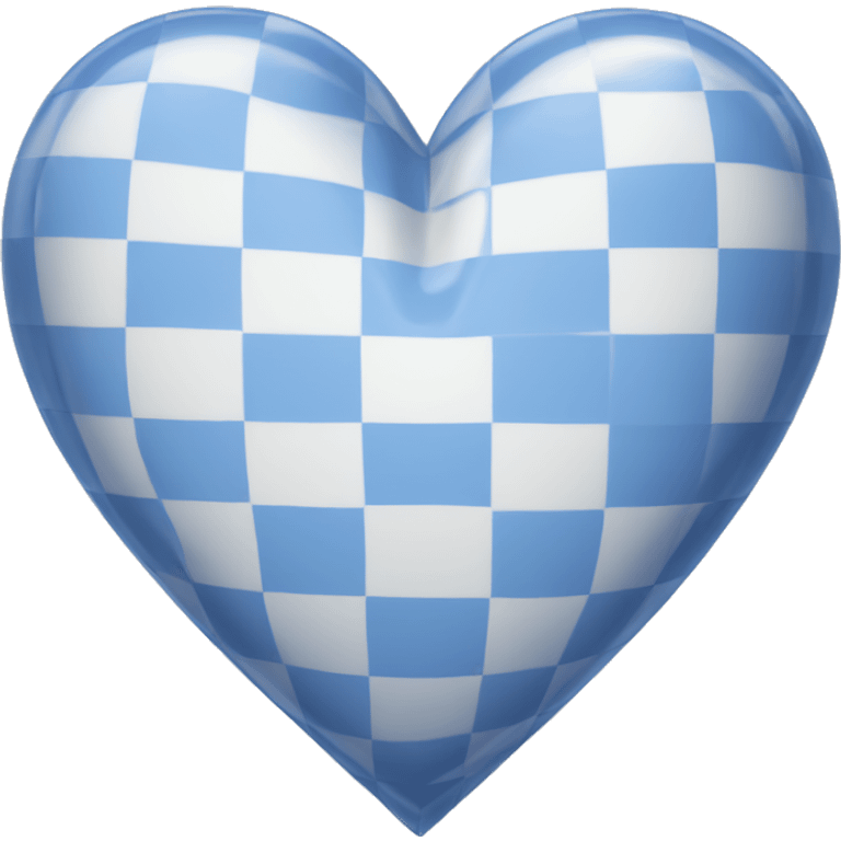 Blue and white checkered heart emoji