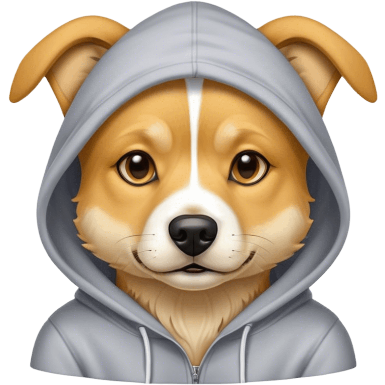 A chill dog wearing a hoodie ￼ emoji