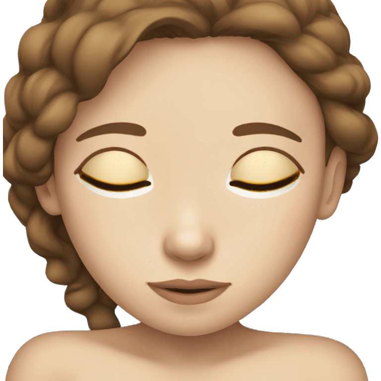 Brown-haired, white-skinned girl sleeping emoji