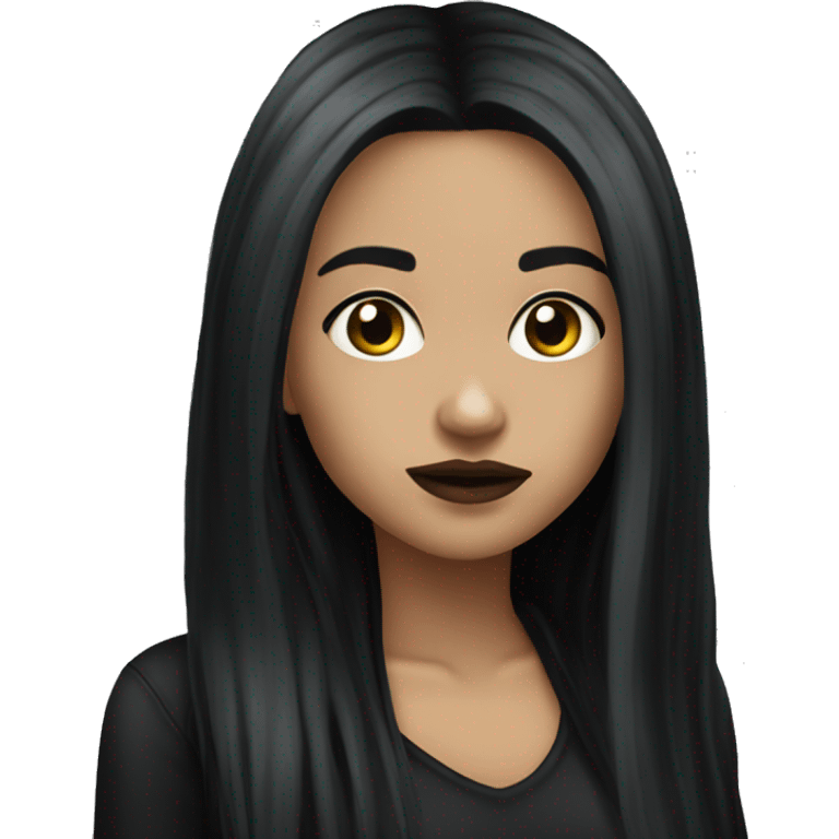 Goth girl long hair Latina emoji