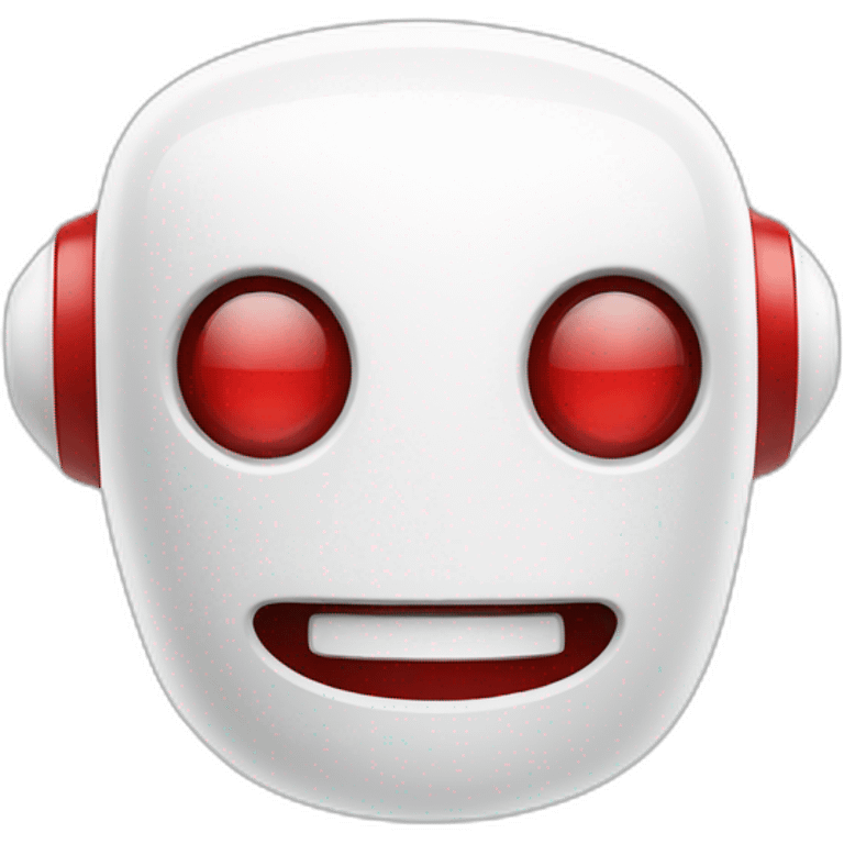 A white and red robot smiling emoji