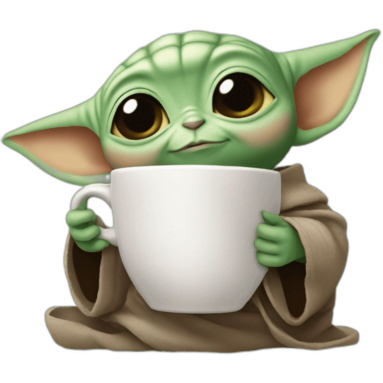 baby yoda drinking coffee emoji