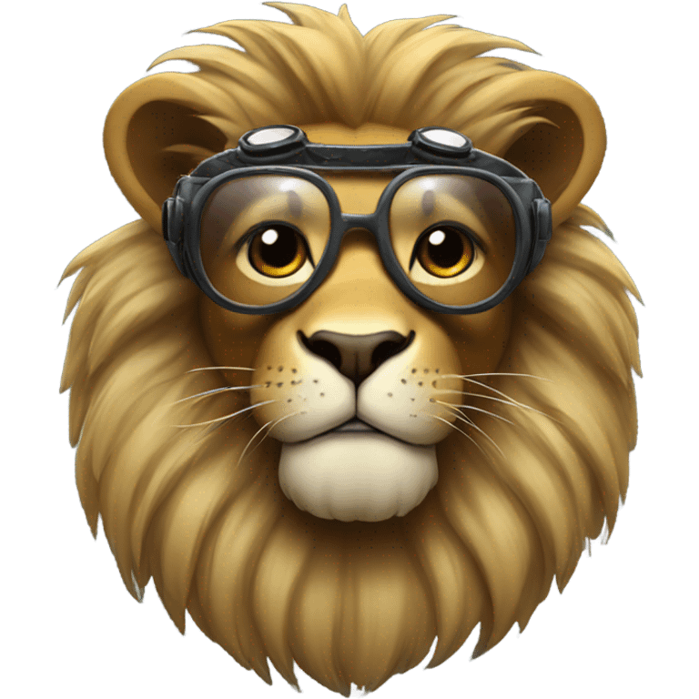 Lion with goggles emoji