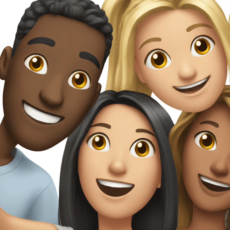 friends having fun selfie emoji