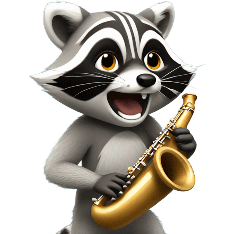 Raccoon playing a flute emoji