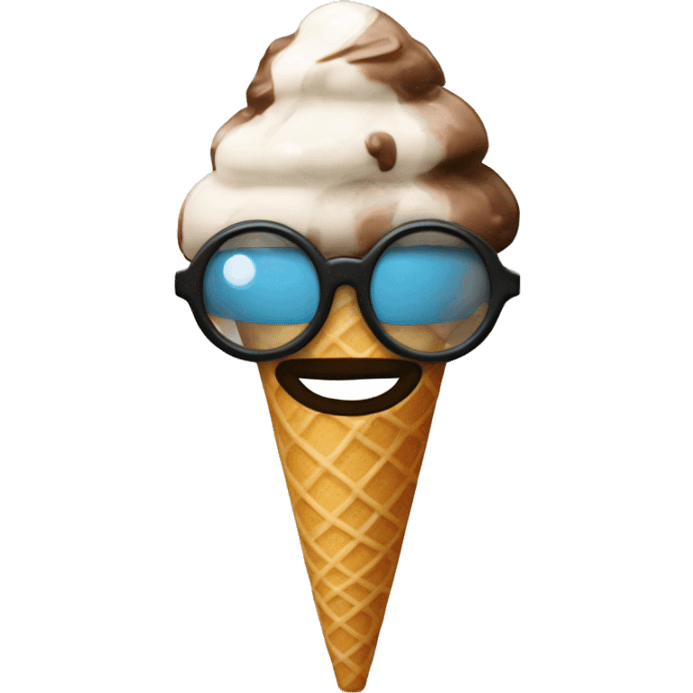 A duxk wearing googles with ice cream cone on his head emoji