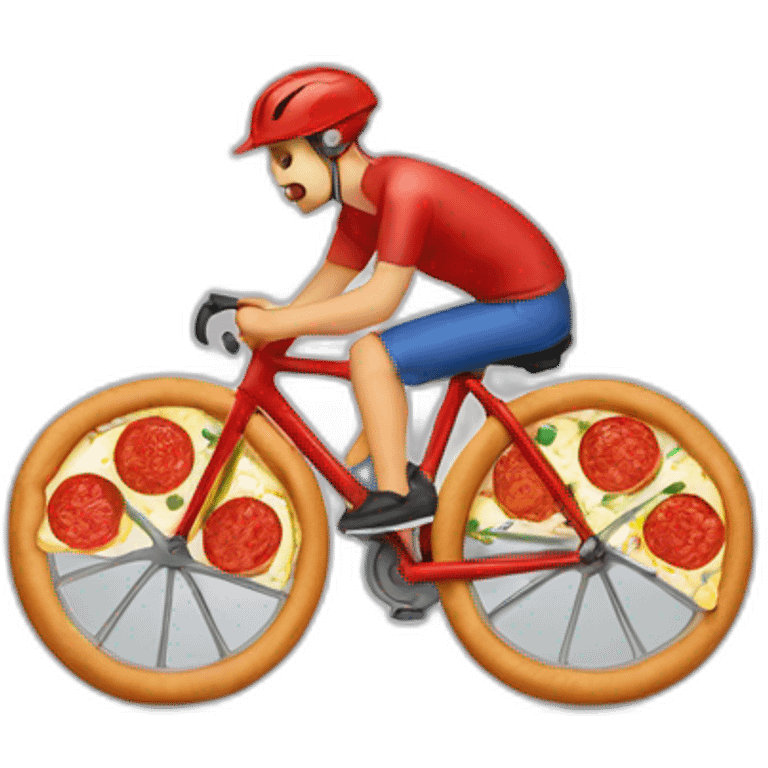 Pizza qui fait du vélo emoji