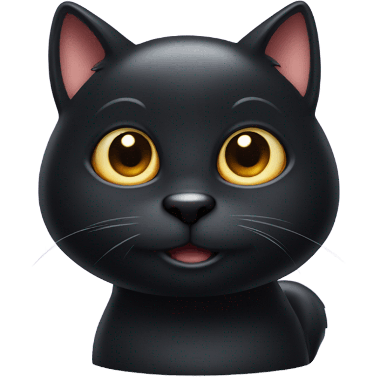 Fat black cat emoji