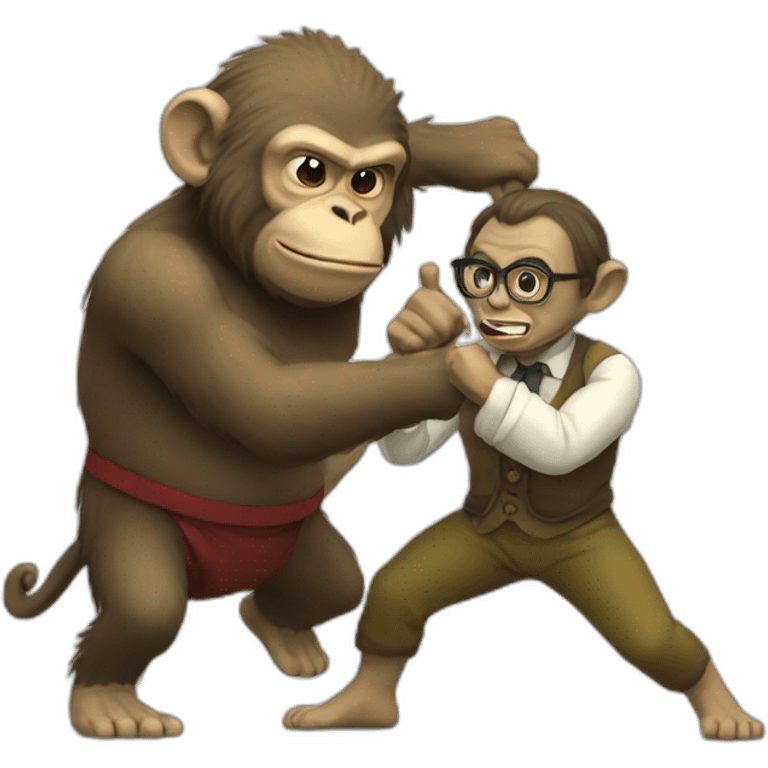 Monkey professor beating ogre emoji