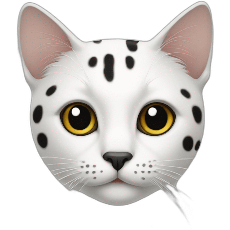 Cat white with blach spots emoji