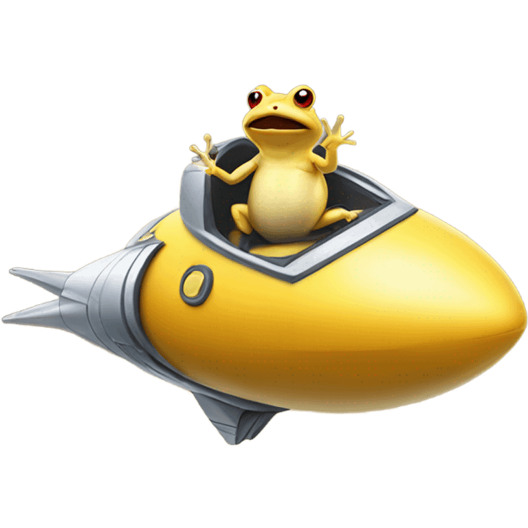 Yellow toad riding a space ship emoji