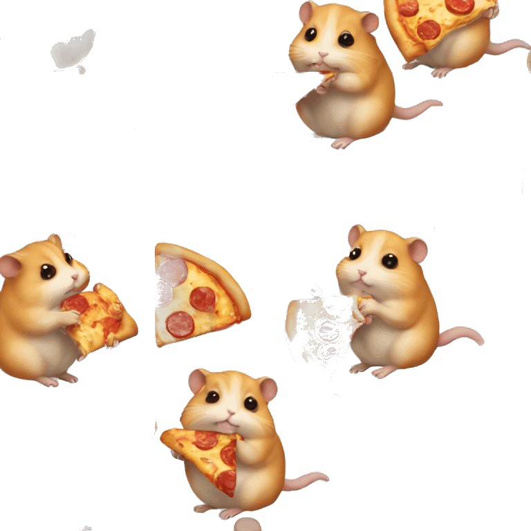 four hamsters eating pizza emoji