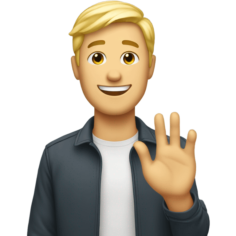 Blonde guy waving emoji