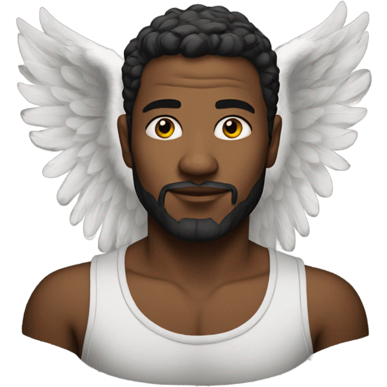 man with angel wings tattoo emoji