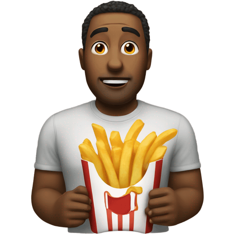 Big man eating fries emoji