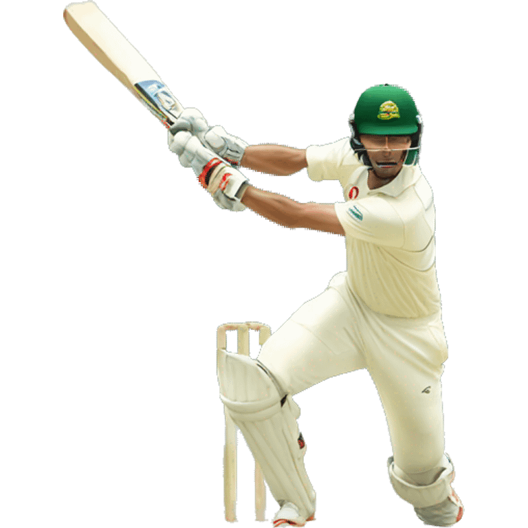 A cricket player playing cover drive shot  emoji