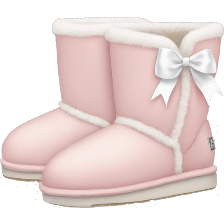 pale pink uggs with white ribbons emoji