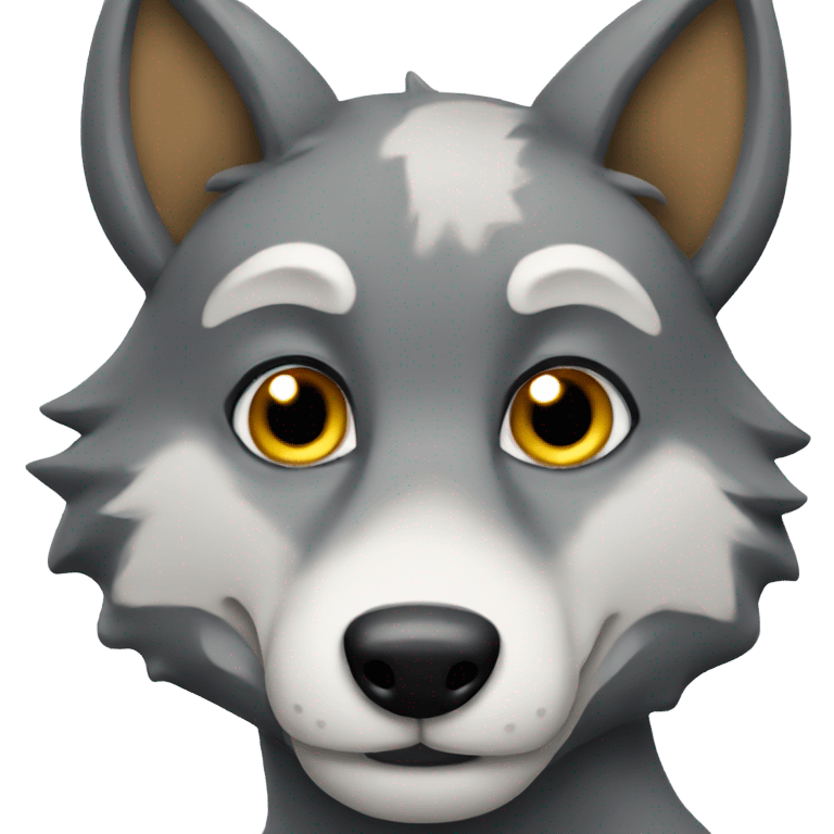 Flirty wolf emoji