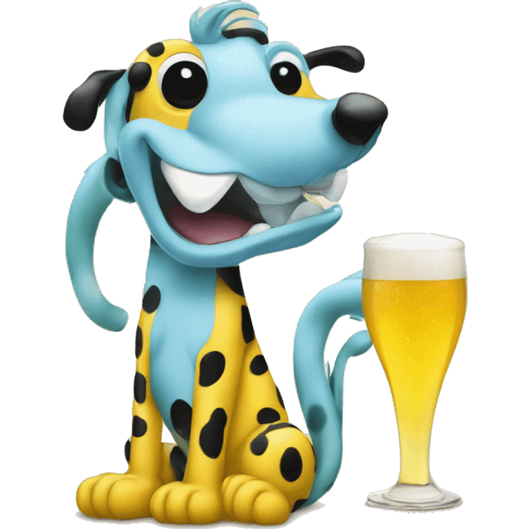 le marsupilami de la bd avec une bière a la main emoji