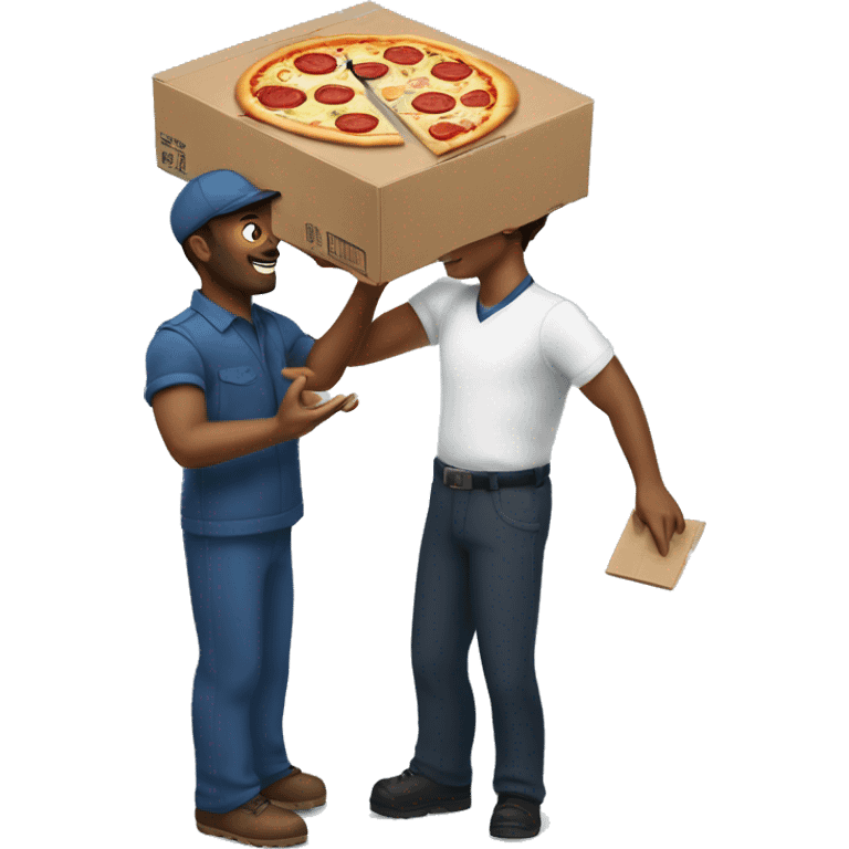 Handing a pizza box back to the pizza delivery person emoji