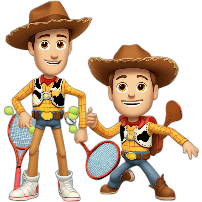 buzz y woody jugando tenis emoji