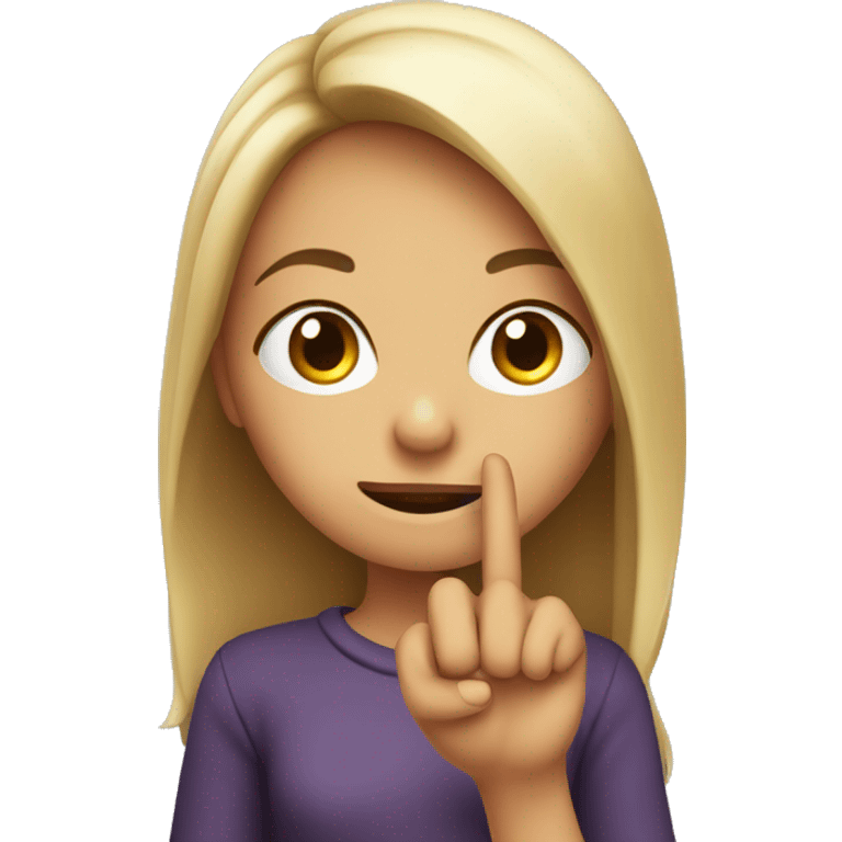 a girl biteing one finger cutley emoji