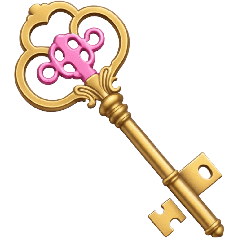 gold pink antique key  emoji