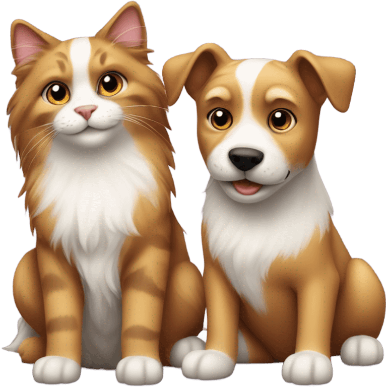 cat and dog best friend emoji