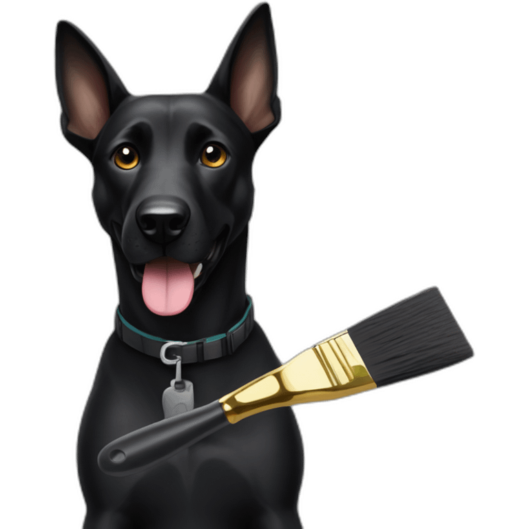 black-dog-malinois-with a paintbrush emoji