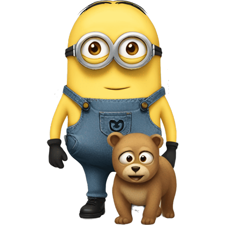 Minions with teddy bear  emoji