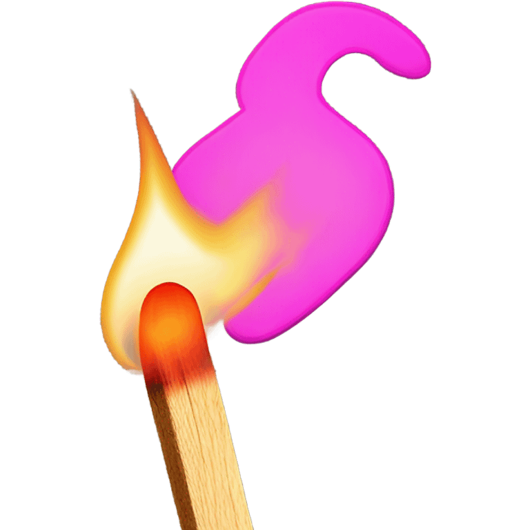 Pink neon a burning match emoji