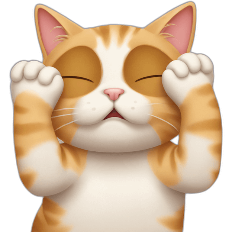 embarrased cat covers eyes with paws emoji