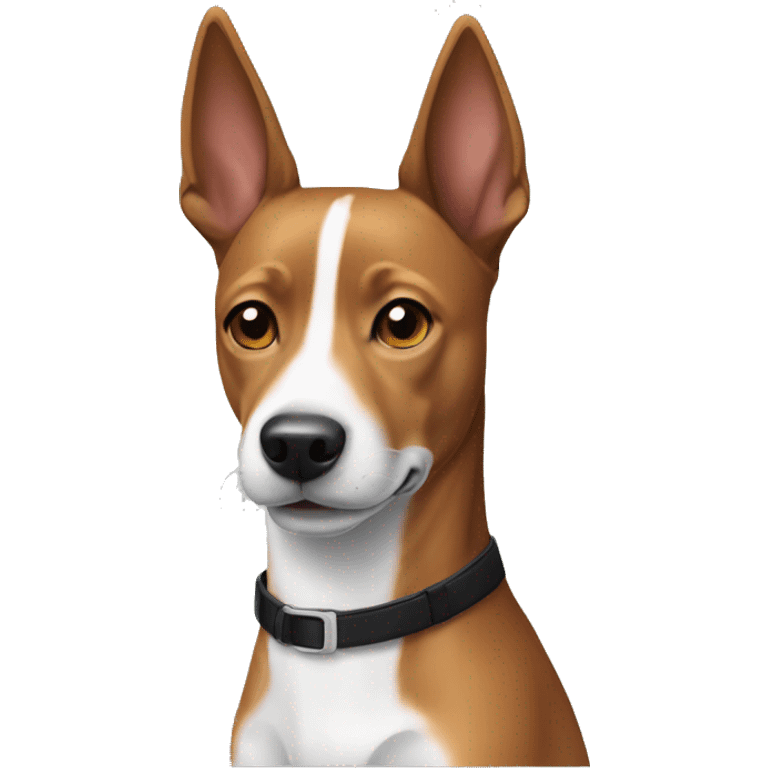 create an emoji of a black and white basenji female dog emoji