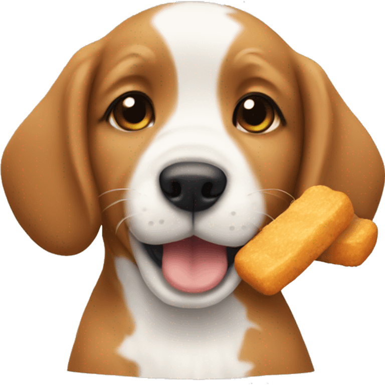 puppy eating chicken nugget  emoji