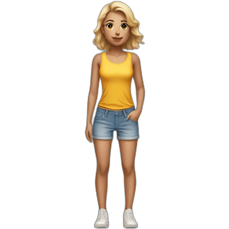 Beautiful girl wearing short pants  emoji