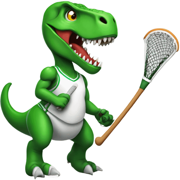 T rex playing lacrosse  emoji