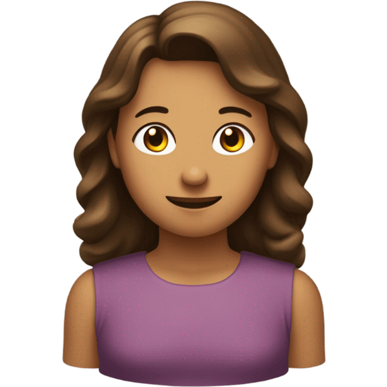 Dos personas alejadas enfadadas una tiene una cara más tranquila y es morena con pelo marron emoji