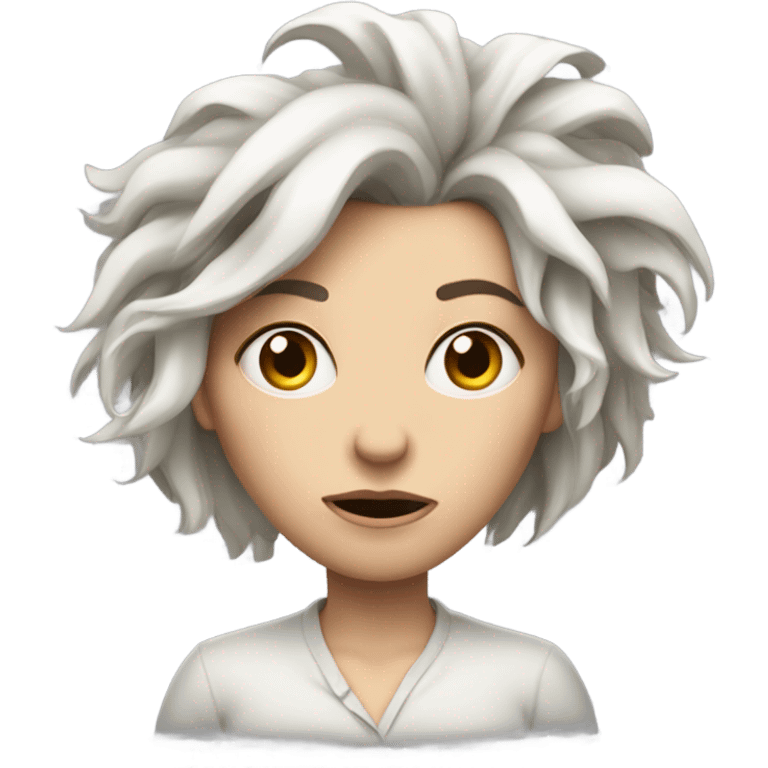 Sleepy crazy white lady emoji