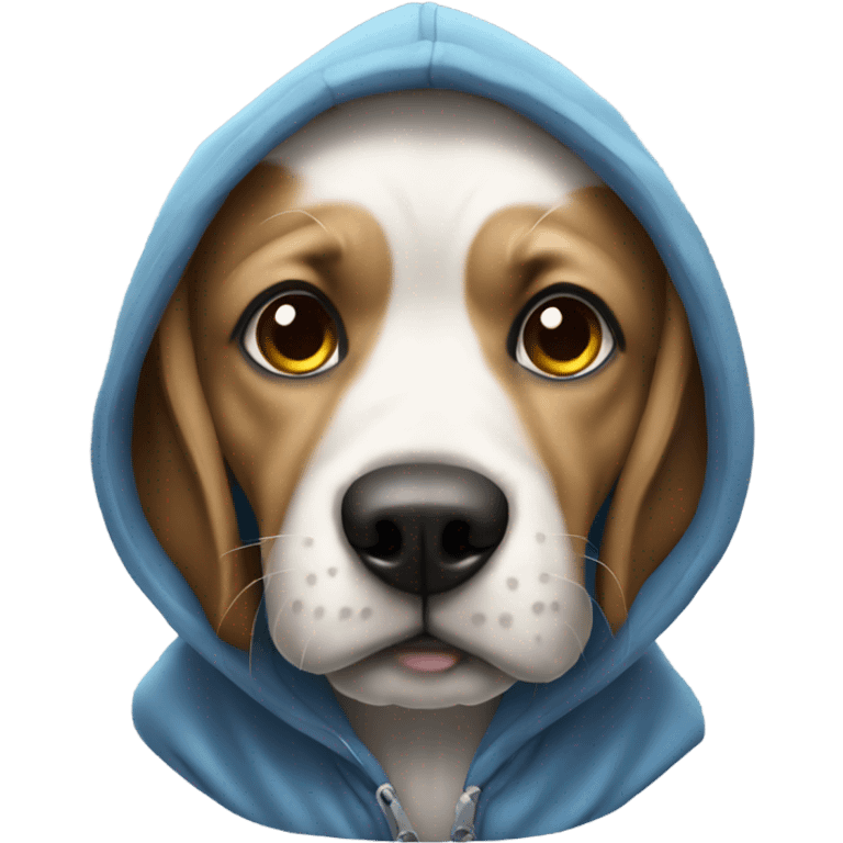 Cold dog with a hoodie emoji