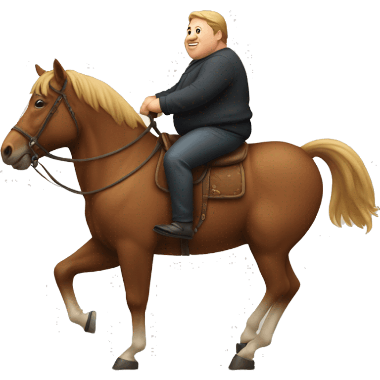 Fat man riding horse emoji