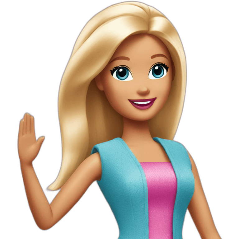 barbie waving emoji