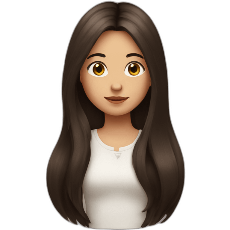 a girl with long dark brown staighrt hair emoji