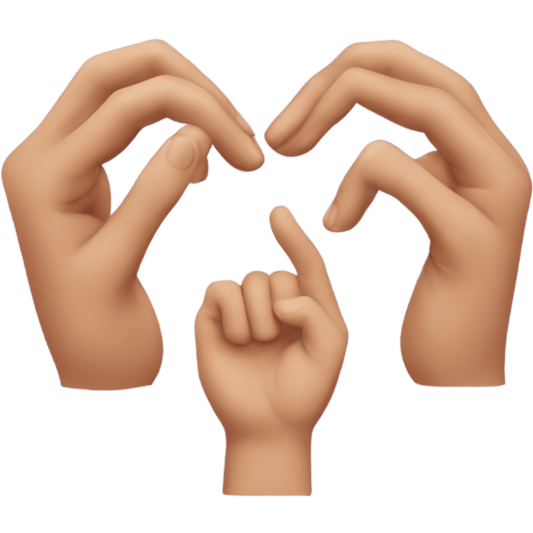 A emoji of a hand heart and a “small” gesture with hands next to it emoji