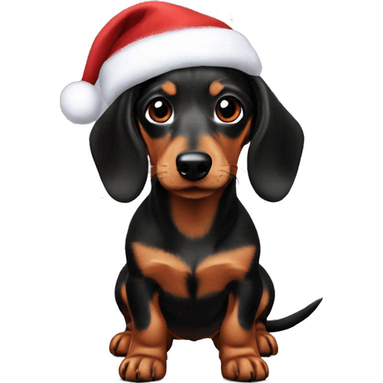 Dachshund Christmas long hair emoji